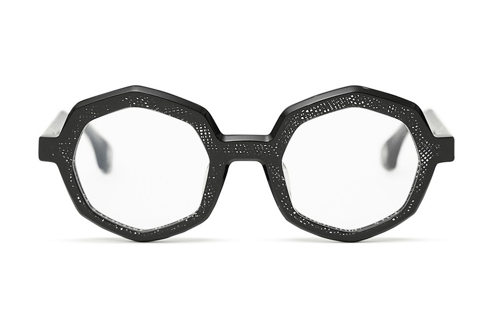 Blake Kuwahara Loos Black Weave eyeglasses, front view