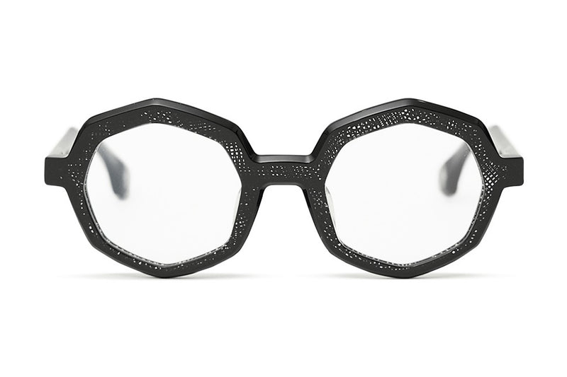 Blake Kuwahara Loos Black Weave eyeglasses, front view