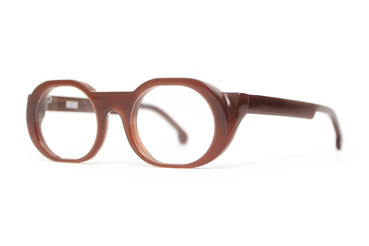 Henau M55 Brown eyeglasses, angled view