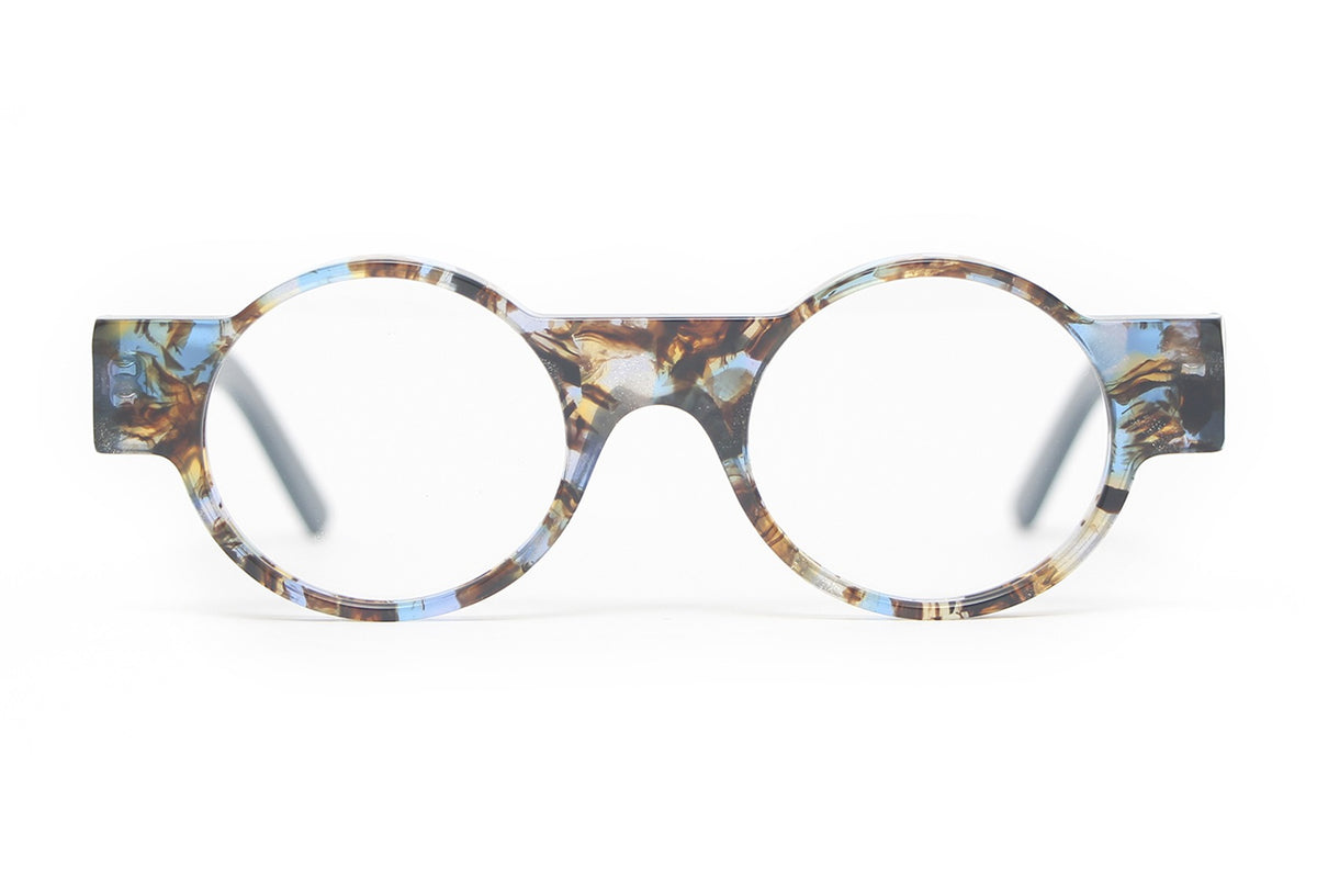 Henau Odorono Blue Marble eyeglasses, front view