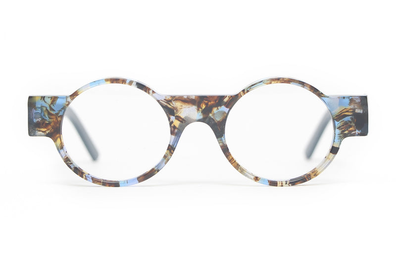 Henau Odorono Blue Marble eyeglasses, front view
