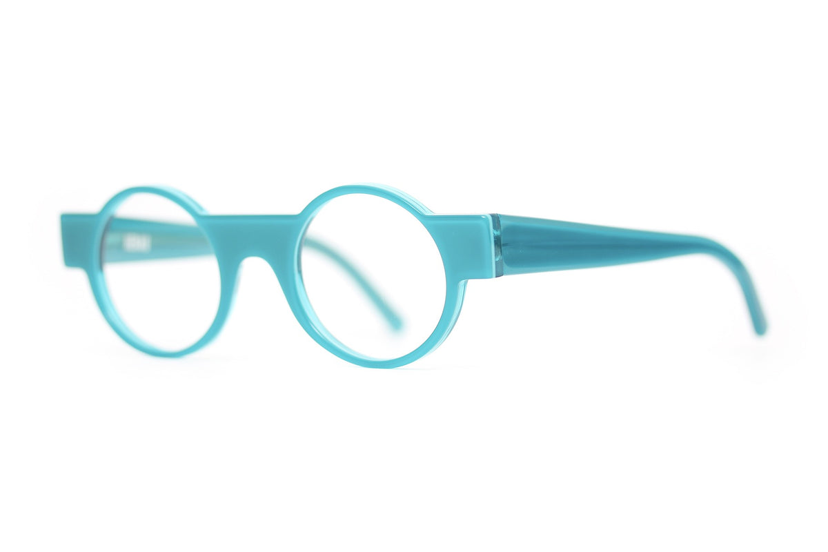 Henau Odorono Turquoise eyeglasses, angled view