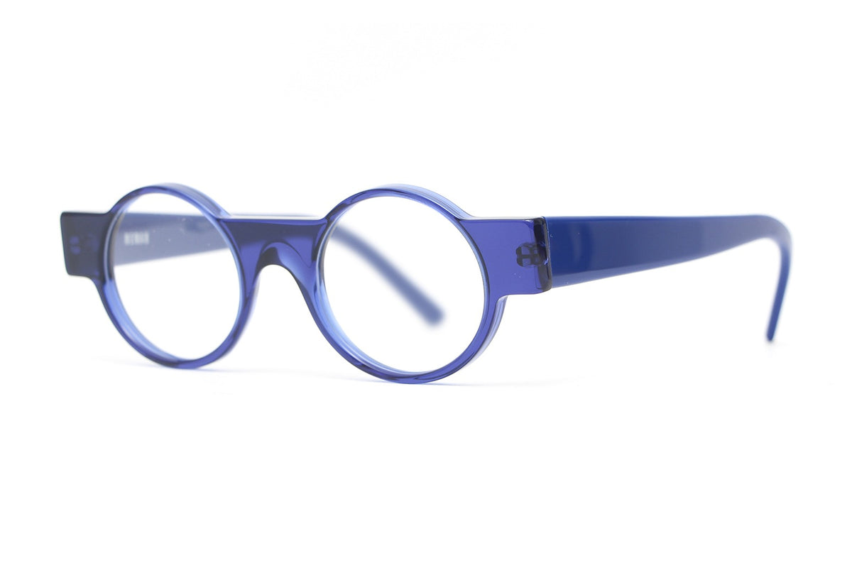 Henau Odorono Cobalt Blue eyeglasses, angled view
