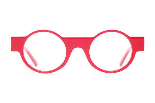 Henau Odorono Coral Red eyeglasses, front view