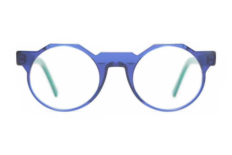 Henau Orlono Blue Crystal eyeglasses, front view