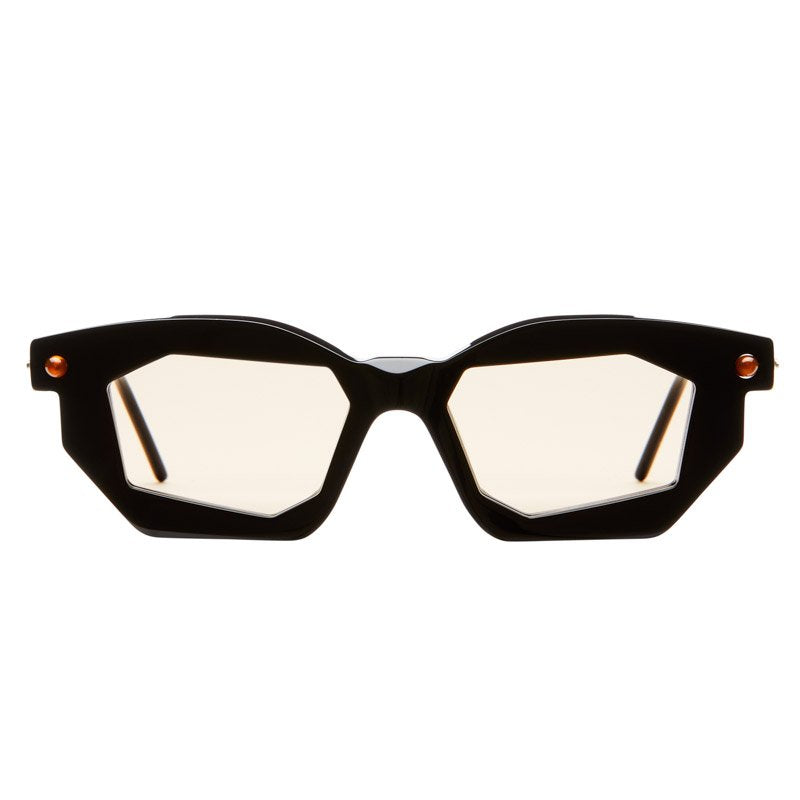 KUBORAUM Maske P14 Black Shine eyeglasses, front view