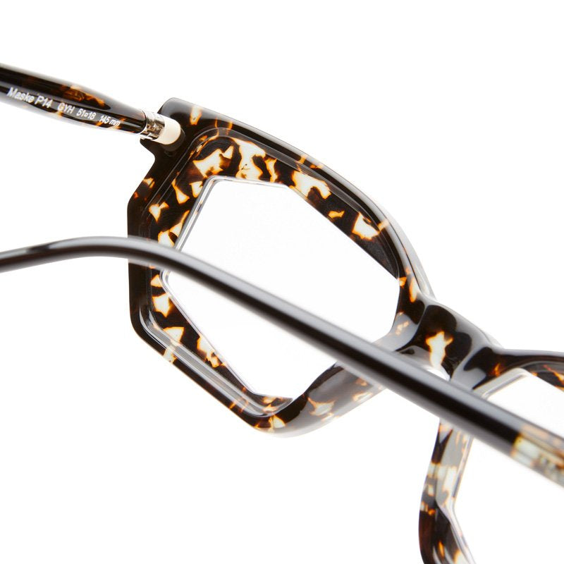 KUBORAUM Maske P14 Grey Yellow Havana eyeglasses, side view