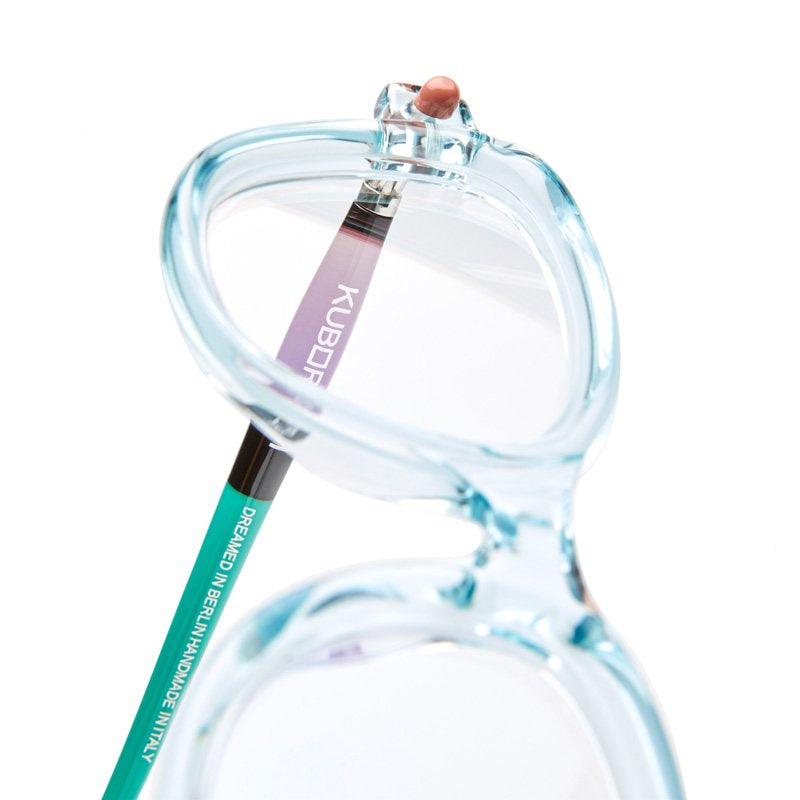 KUBORAUM Maske P5 Light Blue eyeglasses, temple detail