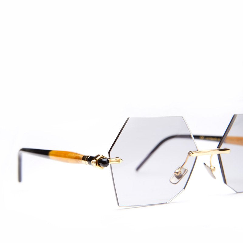 KUBORAUM Maske P53 Gold eyeglasses, temple detail