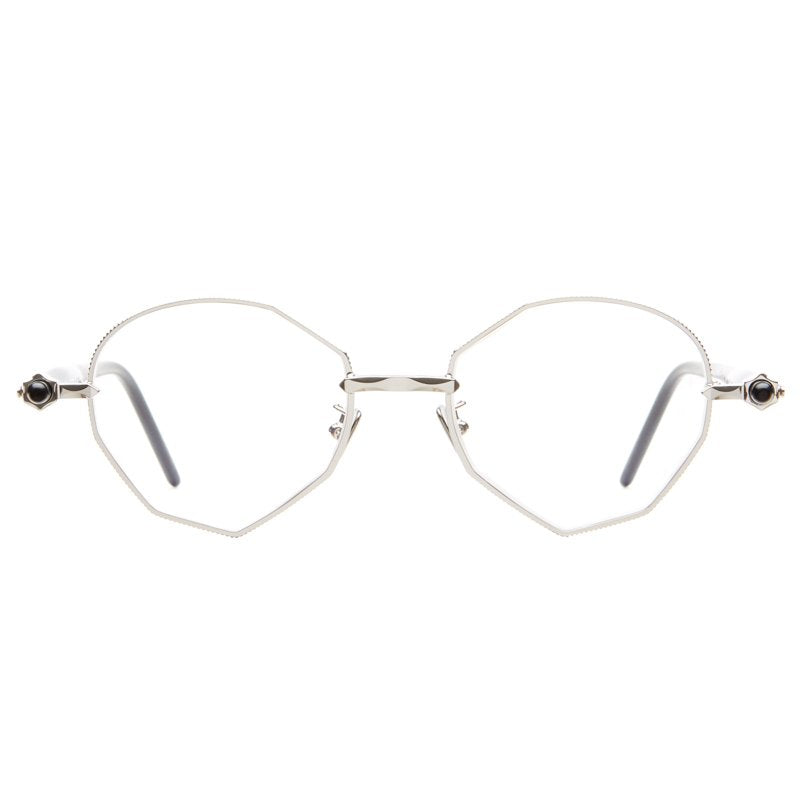 KUBORAUM Maske P71 Silver Black eyeglasses, front view