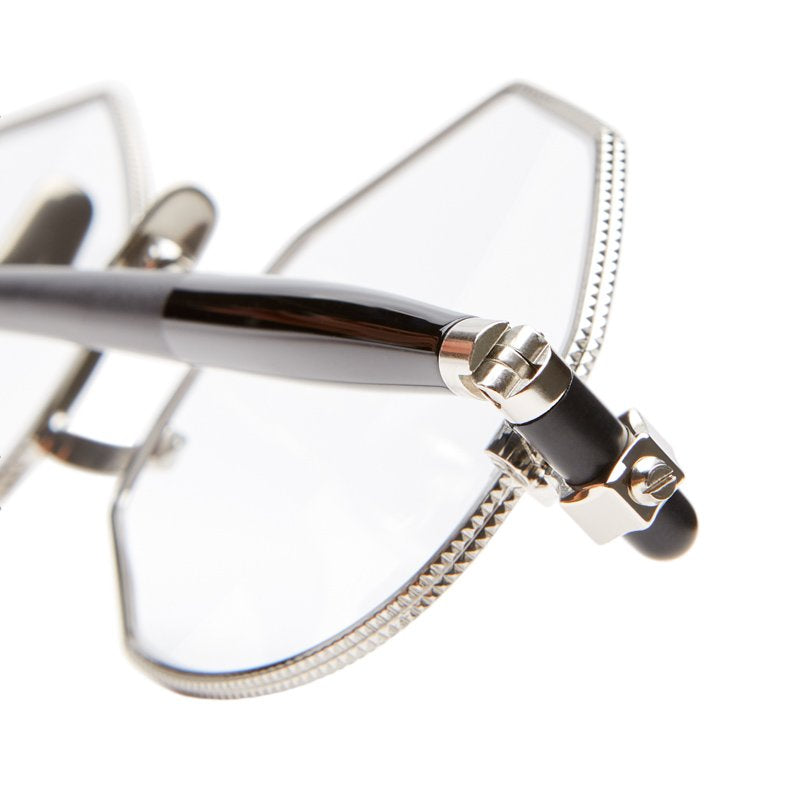 KUBORAUM Maske P71 Silver Black eyeglasses, side view