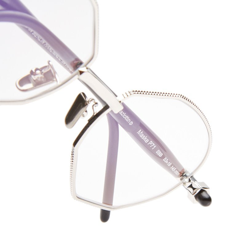 KUBORAUM Maske P71 Silver Black eyeglasses, temple detail