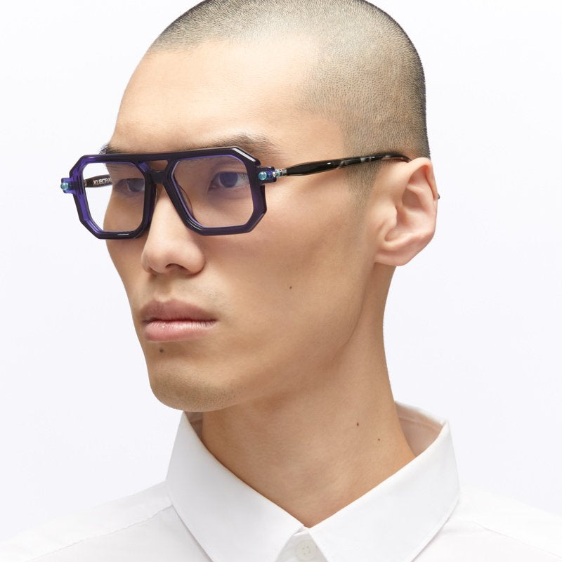 KUBORAUM Maske P8 Blue eyeglasses, side view