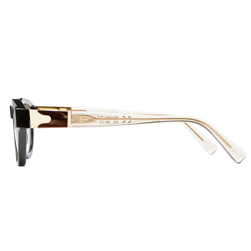 KUBORAUM Maske S1 Black Shine eyeglasses, angled view