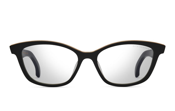DITA Sahvana Black Glass / White Gold eyeglasses, front view