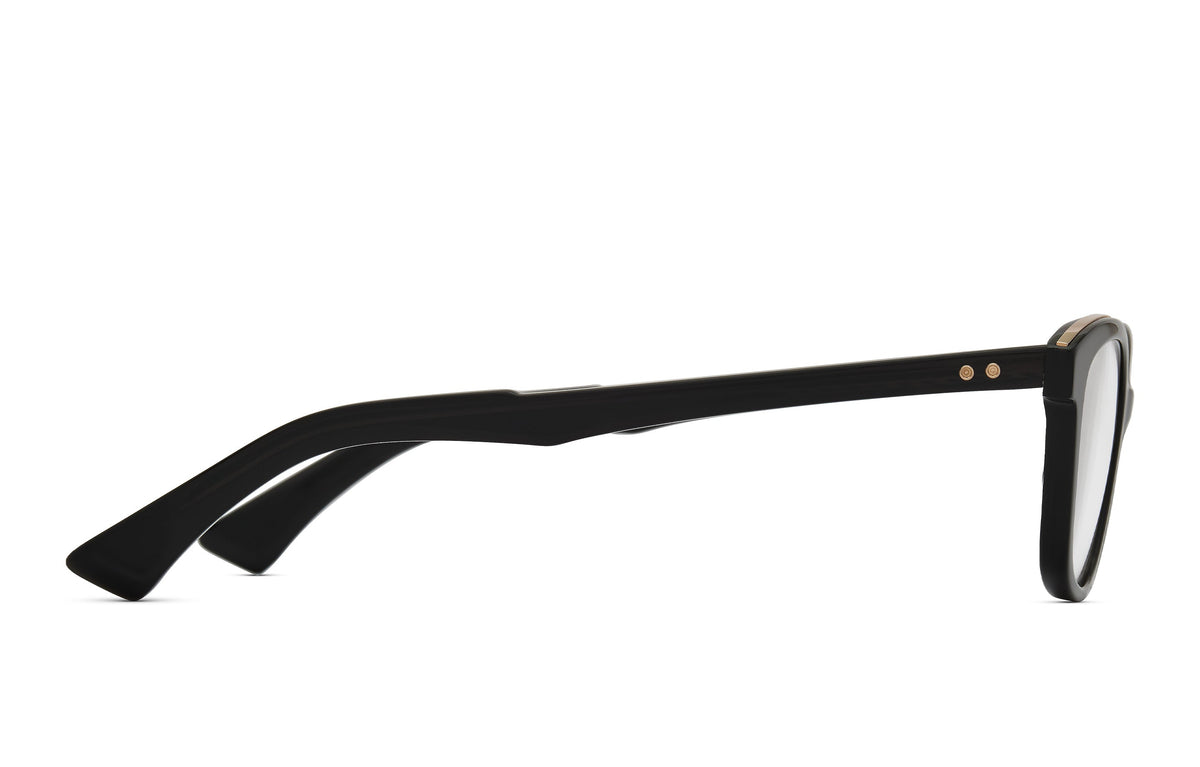 DITA Sahvana Black Glass / White Gold eyeglasses, side view