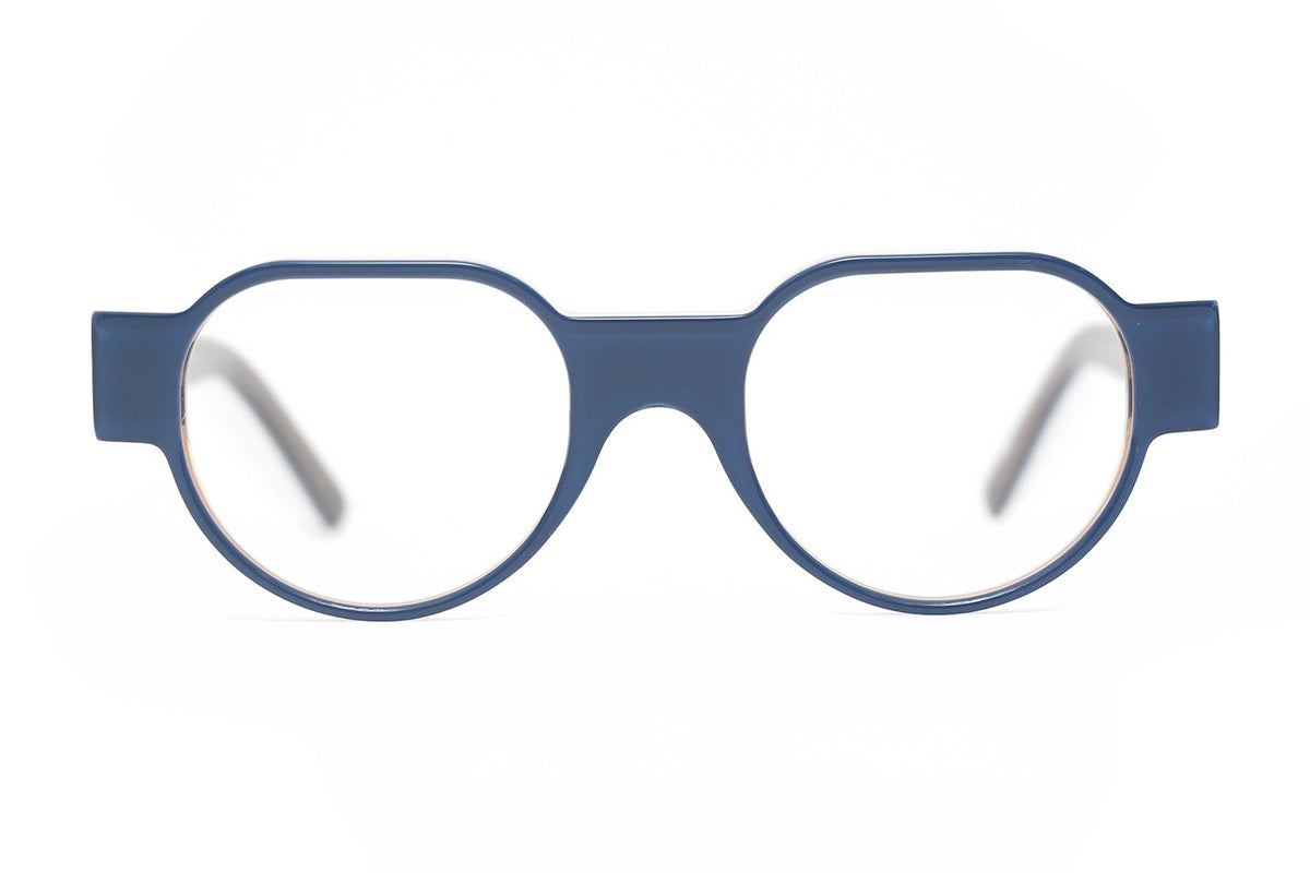 Henau Triono Slate Blue eyeglasses, front view
