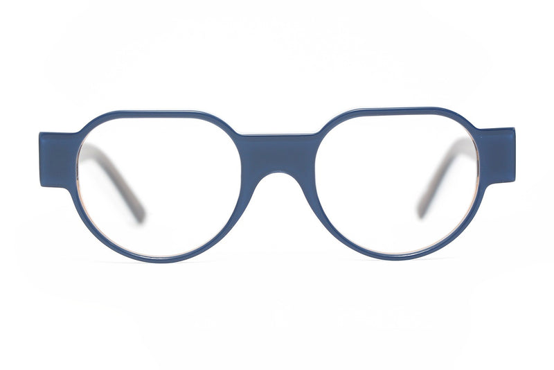 Henau Triono Slate Blue eyeglasses, front view