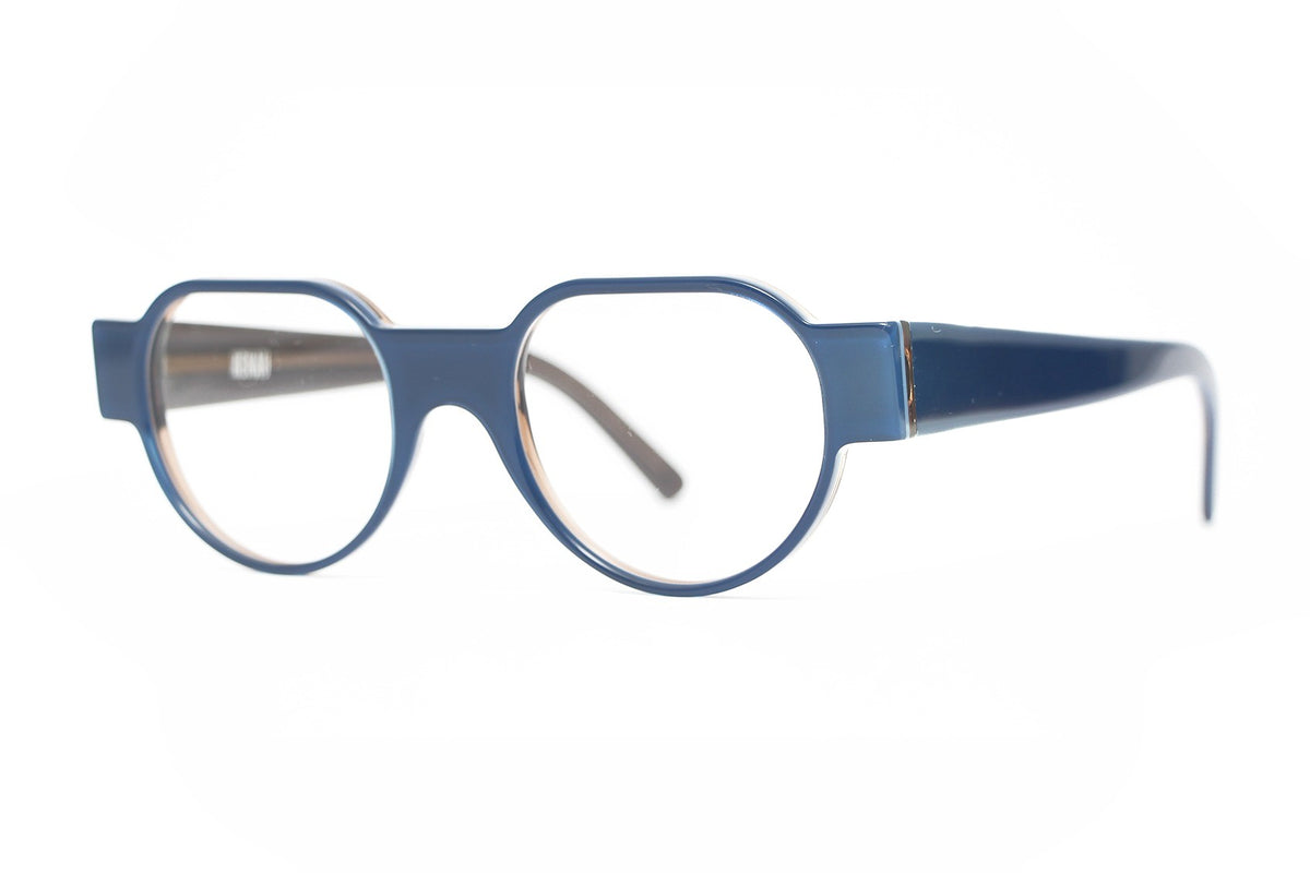 Henau Triono Slate Blue eyeglasses, angled view