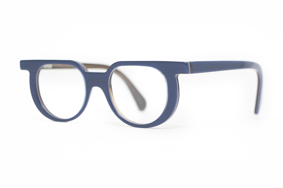 Henau Triton Slate Blue eyeglasses, angled view