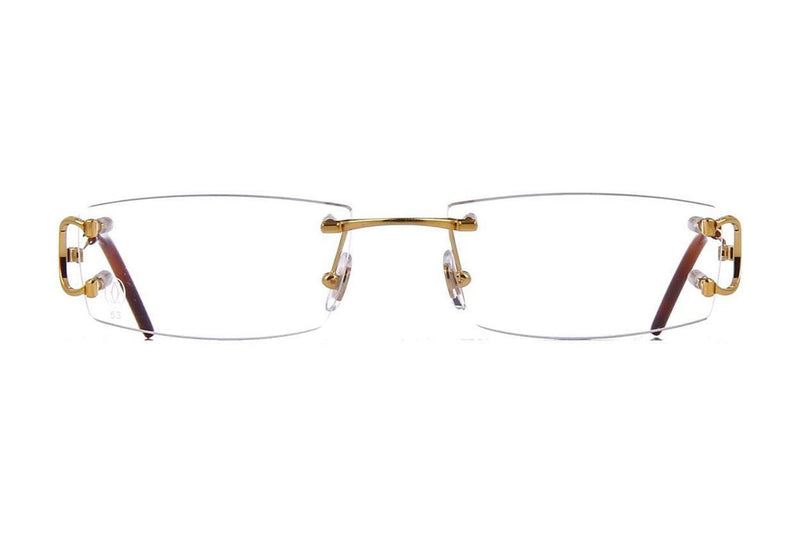 Cartier CT0092O Gold eyeglasses, front view